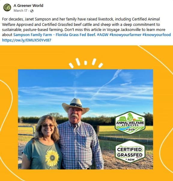 Janet and Jeff Sampson — Animal Welfare Approved and Certified Grassfed by AGW