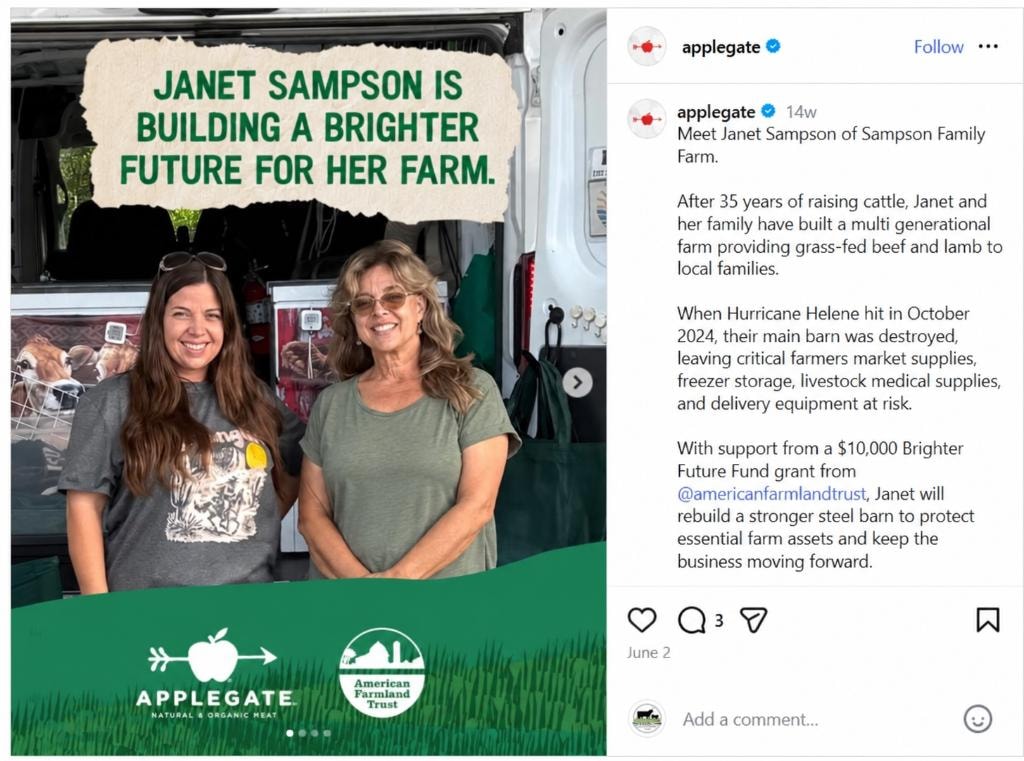 Janet Sampson featured by Applegate and American Farmland Trust